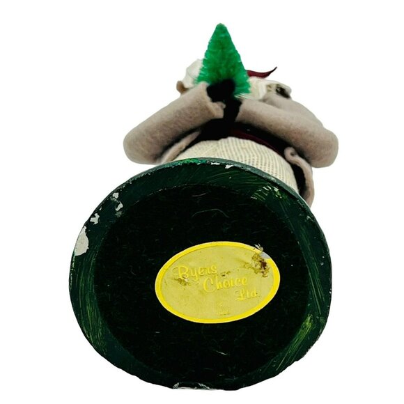 Byers Choice Man with Small Tree Tan Jacket Hat Checked Pants 1985 Bumpy Base - Picture 8 of 11